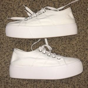 Steve Madden white platform sneakers 8 canvas NWOT